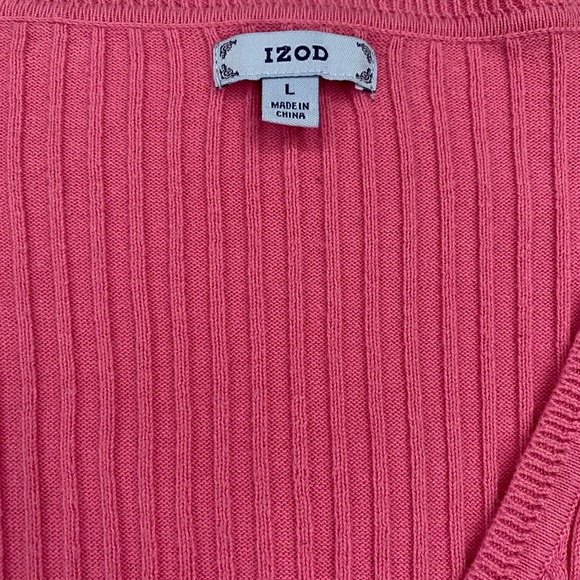 Izod women’s pink button up cardigan - Picture 3 of 5